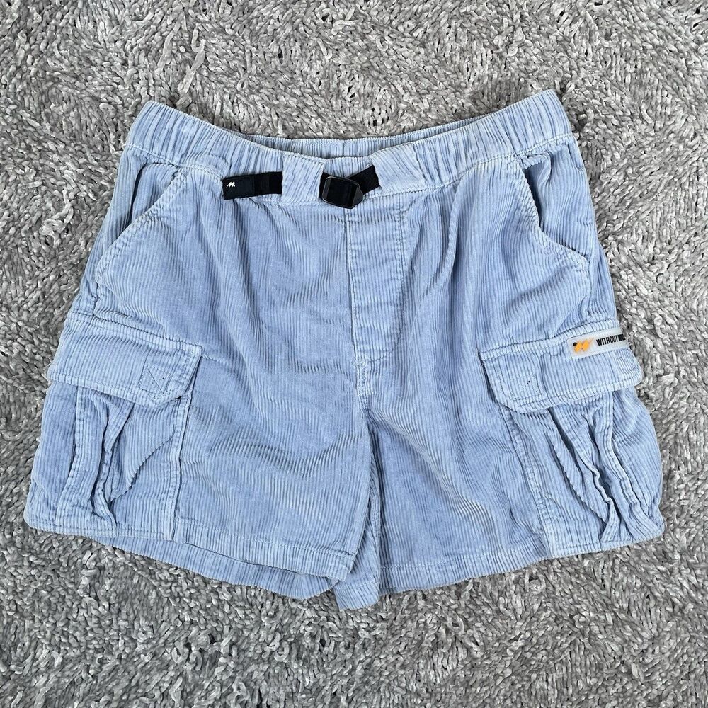 Without Walls Corduroy Shorts Men's Medium Belted Baby Blue Preppy Golf Summer